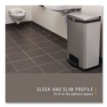 Indoor Waste Receptacles | Rubbermaid Commercial 1901992 Slim Jim 13-Gallon Front Step Style Stainless Steel Step-On Container - Black image number 5