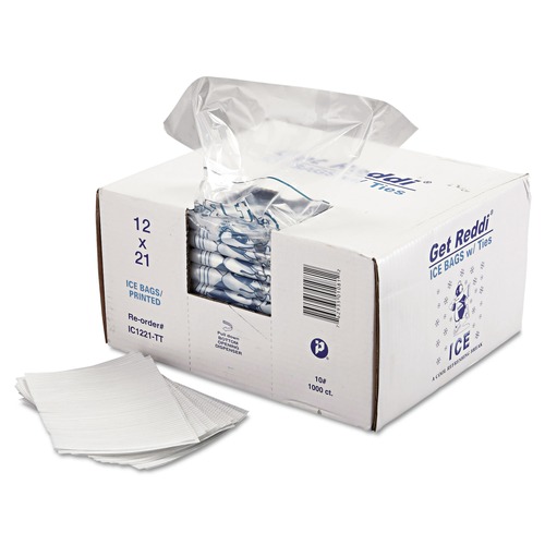 Ice Bags | Inteplast Group IC1221-TT 1.5 mil. 12 in. x 21 in. Ice Bags - Clear (1000/Carton) image number 0