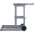 Perforated Roll & Hand Towels | Boardwalk JC1945SBWK23 19 in. x 45 in. x 39 in. 4 Shelves 1 Bin Plastic Janitor's Cart - Gray image number 5