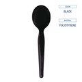 Disposable Spoons | Boardwalk BWKSSHWPSBIW Heavyweight Wrapped Polystyrene Soup Spoons - Black (1000/Carton) image number 7
