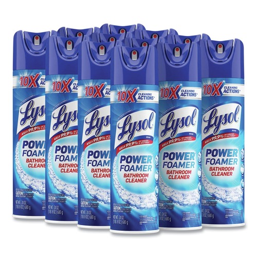 Disinfecting & Cleaning Solutions | LYSOL Brand 19200-02569 24 oz. Aerosol Spray Power Foam Bathroom Cleaner (12/Carton) image number 0