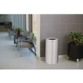 Indoor Waste Receptacles | Rubbermaid Commercial FGAOT35SAPL 35-Gallon Open Top Round Indoor Receptacle with Liner - Satin Aluminum image number 3