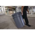Indoor Waste Receptacles | Rubbermaid Commercial FG261000GRAY 10 gal. Vented Round Plastic Brute Container - Gray image number 10