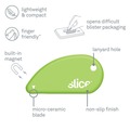 Knives & Multi-Purpose Tools | slice 00200 0.1 in. Ceramic Blade 2.4 in. Plastic Handle Fixed Non Replaceable Micro Safety Blade Safety Cutters - Green image number 2