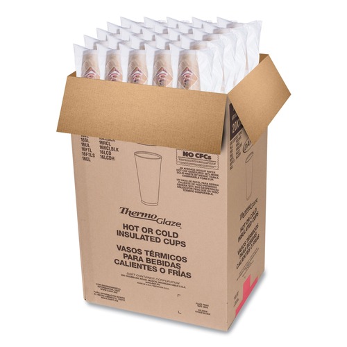 Cups | Dart 20X16G 20 oz. Cafe G Foam Hot/Cold Cups - Brown/Red/White (20/Pack) image number 0