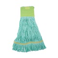 Mop Heads | Boardwalk BWK1200MEA EcoMop Looped-End Recycled Fibers Mop Head - Medium, Green image number 0