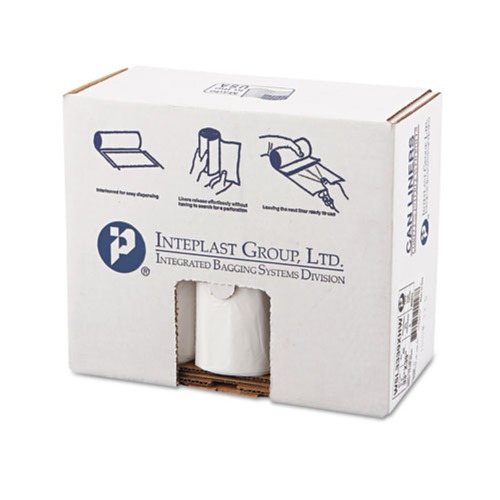Low-Density Trash Bags | Inteplast Group WSL3339XHW 33 in. x 39 in. 33 Gallon 0.8 mil Low-Density Commercial Can Liners - White (150/Carton) image number 0