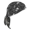 Head & Face Protection | Ergodyne 12519 Chill-Its 6615 One Size Fits Most High-Performance Bandana Doo Rag with Terry Cloth Sweatband - Skulls image number 0