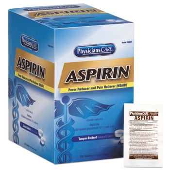 MEDICINES | First Aid Only 54034 Aspirin Tablets (250/Box)