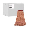 Mop Heads | Boardwalk BWK503OR Super Loop Cotton/Synthetic Fiber Wet Mop Head - Large, Orange (12/Carton) image number 0