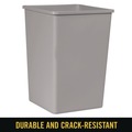 Indoor Waste Receptacles | Rubbermaid Commercial FG395800GRAY 35 gal. Plastic Untouchable Square Waste Receptacle - Gray image number 4