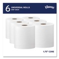 Perforated Roll & Hand Towels | Kleenex 50606 8 in. x 600 ft. Hard Roll Paper Towels with Premium Absorbency Pockets - White (6 Rolls/Carton) image number 1