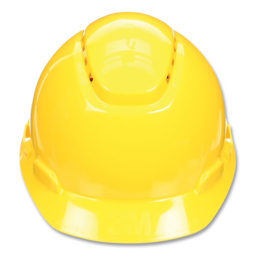 Head & Face Protection | 3M H-702SFV-UV SecureFit H-Series 4-Point Pressure Diffusion Ratchet Suspension H-700 Vented Cap with UV Indicator Hard Hats - Yellow image number 0