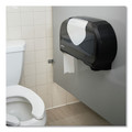 Toilet Tissue Dispensers | San Jamar R4070BKSS 9 in. Roll 20.07 in. x 5.88 in. x 11.9 in. Twin Jumbo Bath Summit Tissue Dispenser - Black/Faux Stainless Steel image number 7