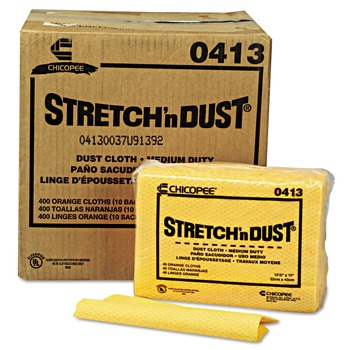 DUSTING WIPES | Chix 0413 12.6 in. x 17 in. Stretch 'n Dust Cloths - Yellow (40/Pack, 10 Packs/Carton)