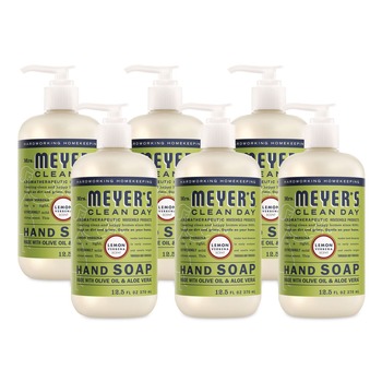 Mrs. Meyer's SJN390068 12.5 oz. Lemon Clean Day Liquid Hand Soap (6/Carton)