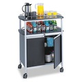 Refreshment Stations | Safco 8964BL 33.5 in. x 21.75 in. x 43 in. 4 Shelves Plastic Mobile Beverage Cart - Black image number 0