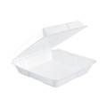 Food Containers & Lids | Dart 95HT1 9.3 in. x 9.5 in. x 3 in. Insulated Foam Hinged Lid Containers - White (2/Carton) image number 2
