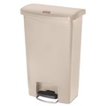 Indoor Waste Receptacles | Rubbermaid Commercial 1883458 Streamline 13-Gallon Resin Front Step Style Step-On Container - Beige image number 0