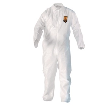 Ansell KCC 49106 A20 Zip Front, Elastic-Back, Wrists, and Ankles Breathable Particle Protection Coveralls - Triple Extra Large, White (20/Carton)