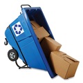 Tilt Trucks | Rubbermaid Commercial 2089826 BRUTE 1,250 lb Capacity 1 cu. Yd. Plastic/Steel Frame Rotomolded Recycling Tilt Truck - Blue image number 3
