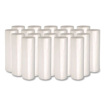 Boardwalk Z4824RNKR01 10 Gallon 6 mic 24 in. x 23 in. Perforated Roll High-Density Can Liners - Natural (50 Bags/Roll, 20 Rolls/Carton)