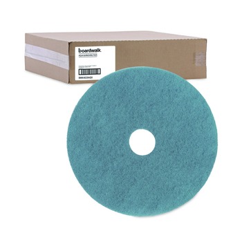 Boardwalk BWK4020AQU 20 in. Diameter Burnishing Floor Pads - Aqua (5/Carton)