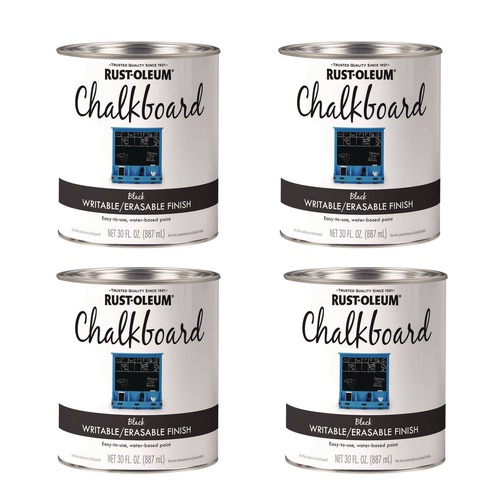 Paint & Paint Supplies | Rust-Oleum 301450 Chalkboard Paint, Matte Black, Quart Can, 4/Carton image number 0