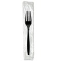 Disposable Forks | Dixie FH53C7 Individually Wrapped Heavyweight Polystyrene Forks - Black (1000/Carton) image number 3