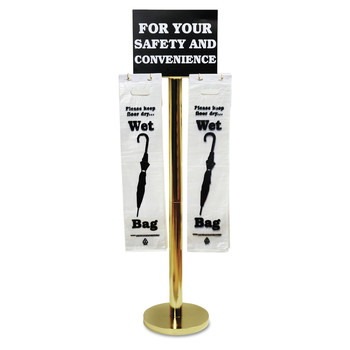 CLOTHES RACKS | Tatco 57029 16 in. x 12 in. x 54.5 in. Wet Umbrella Bag Stand - Brass/Black/White