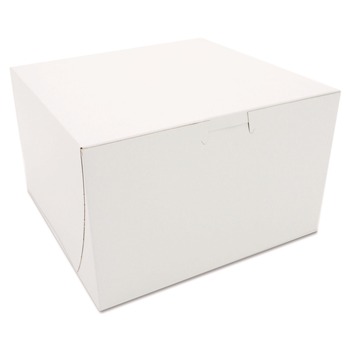 SCT 9455 8 in. x 8 in. x 5 in. One-Piece Non-Window Paper Bakery Boxes - White (100/Carton)