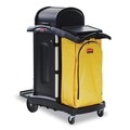 Perforated Roll & Hand Towels | Rubbermaid Commercial FG9T7500BLA High-Security Healthcare Cleaning Cart - Black image number 1