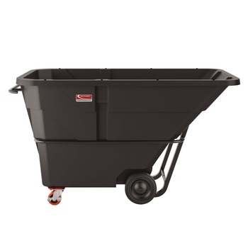  | Suncast Commercial RMTTSD150 1.5 cu. Yd. 1,300 lbs. Capacity Forkliftable Frame Standard Duty Tilt Truck - Black/Red
