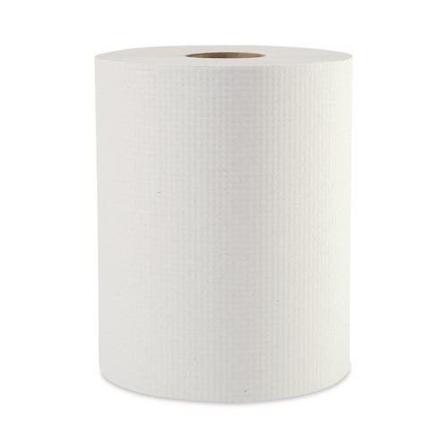 Perforated Roll & Hand Towels | Boardwalk 8123 2 in. Core 1-Ply 8 in. x 600 ft. Hardwound Paper Towels - White (12/Carton) image number 0