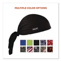 Head & Face Protection | Ergodyne 12487 Chill-Its 6615 One Size Fits Most High-Performance Bandana Doo Rag with Terry Cloth Sweatband - Black image number 4