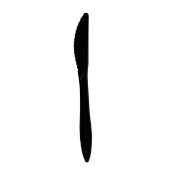 Boardwalk BWKKNIFEBLPPIW Mediumweight Wrapped Polypropylene Plastic Knife Cutlery - Black (1000/Carton)