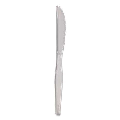 Disposable Knives | Dixie KH017 Heavyweight Polystyrene Cutlery Knives Pack - Clear (1000/Carton) image number 0