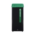 Indoor Waste Receptacles | Rubbermaid Commercial 2078992 Sustain 23 gal Metal/Plastic Decorative Refuse with Recycling Lid - Black/Green image number 0