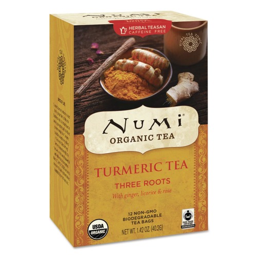 Tea | Numi 10550 1.42 oz Bag Turmeric Tea - Three Roots (12/Box) image number 0