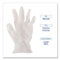 Food Service Disposable & Single Use Gloves | Boardwalk BWK365MCT 2.6 mil 9.5 in. Long Powder-Free General Purpose Vinyl Gloves - Medium, Clear (100/Box, 10 Boxes/Carton) image number 7