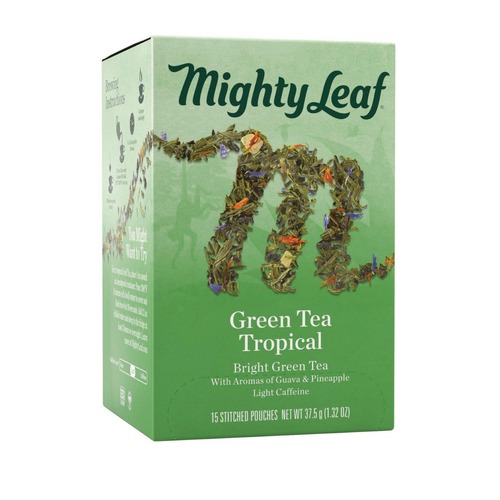 Tea | Mighty Leaf Tea 510138 Whole Leaf Tea Pouches - Green Tea Tropical (15/Box) image number 0