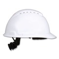 Head & Face Protection | 3M H-701SFV-UV SecureFit H-Series 4-Point Pressure Diffusion Ratchet Suspension H-700 Front-Brim Cap with UV Indicator Hard Hats - White image number 0