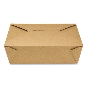 FOOD CONTAINERS AND LIDS | GEN KS10122 Reclosable 76 oz. Paper Take-Out Box - Kraft (200/Carton)