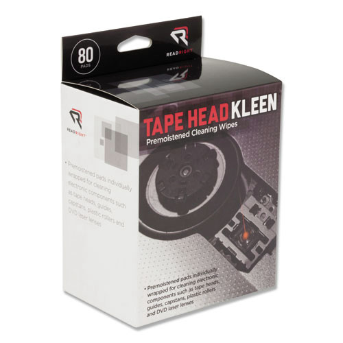 Cleaning Cloths & Wipes | Read Right RR1301 5 x 5 Tape Head Kleen Individually Sealed Pads (80/Box) image number 0
