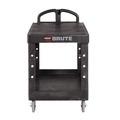 Carts | Rubbermaid Commercial FG454500BLA 25.25 in. x 54 in. x 36 in. 500 lbs. Capacity 2 Flat Shelves Heavy-Duty Plastic Utility Cart - Black image number 2