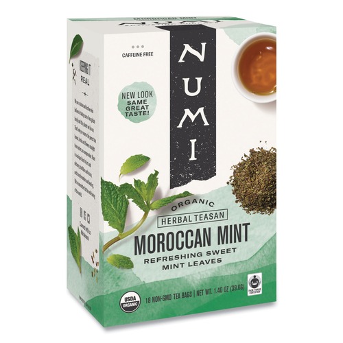 Tea | Numi 10104 1.4 oz. Organic Teas and Teasans - Moroccan Mint (18/Box) image number 0