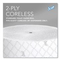 Toilet Tissues | Scott 07006 Essential Coreless JRT Septic Safe 1150 ft. 2 Ply Tissues - White (12/Carton) image number 2