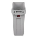 Indoor Waste Receptacles | Rubbermaid Commercial 2026695 Slim Jim 13 gal Polyethylene Under Counter Container - Gray image number 2