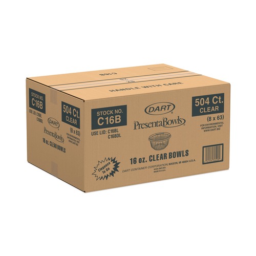 Food Containers & Lids | Dart C16B 16 oz. OPS Plastic Bowl - Clear (504/Carton) image number 0