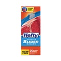 Resealable Bags | Hefty 00R88073 10.56 in. x 11 in. 1 Gallon Slider Stand and Fill Freezer Storage Bags - Clear (25/Box) image number 0
